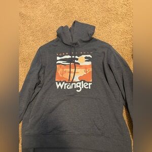 Wrangler Men's Charcoal Hoodie with Desert Graphic